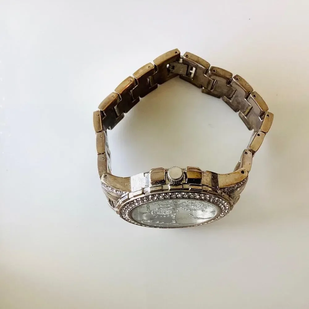 Bebe SILVER DIAL CRYSTAL BEZEL WATCH